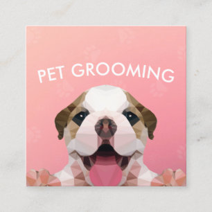 Zwemsalon met laag poly Dog Pet Care Grooming Afsprakenkaartje