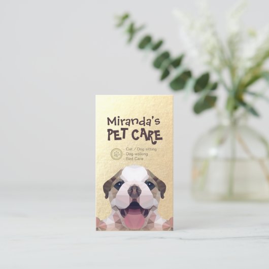 Zwemsalon met laag poly Dog Pet Care Grooming Afsprakenkaartje (Staand voorkant)