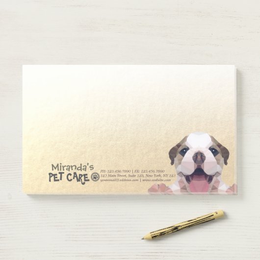 Zwemsalon met laag poly Dog Pet Care Grooming Post-it® Notes (Op bureau)