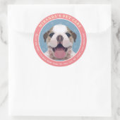 Zwemsalon met laag poly Dog Pet Care Grooming Ronde Sticker (Tas)