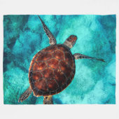 Zwemschildpad Fleece Blanket (Voorkant (Horizontaal))