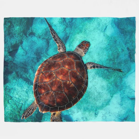 Zwemschildpad Fleece Blanket (Voorkant (Horizontaal))