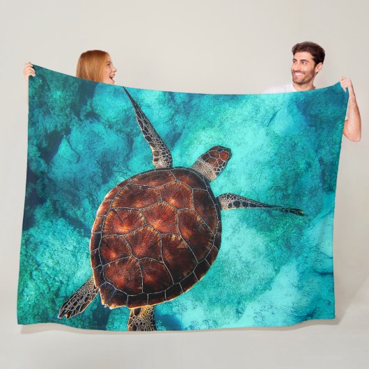 Zwemschildpad Fleece Blanket Deken (In situ)