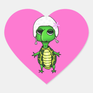 Zwemschildpad Hart Sticker