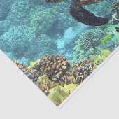 Zwemschildpad in de Blauwe Oceaan Tissuepapier (Detail)