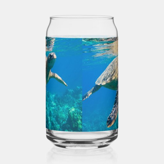 Zwemschildpad Zee Blikvorm Glas (Links)