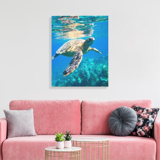 Zwemschildpad Zee Canvas Afdruk (Insitu (Woonkamer))