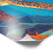 Zwemschildpad Zee Foto Afdruk (Hoek)