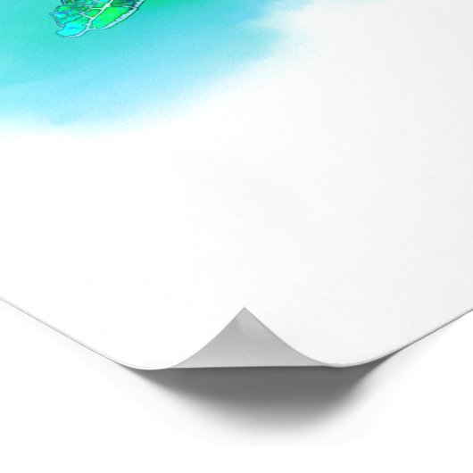 Zwemschildpad Zee Poster (Hoek)