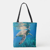 Zwemschildpad Zee Tote Bag (Achterkant)