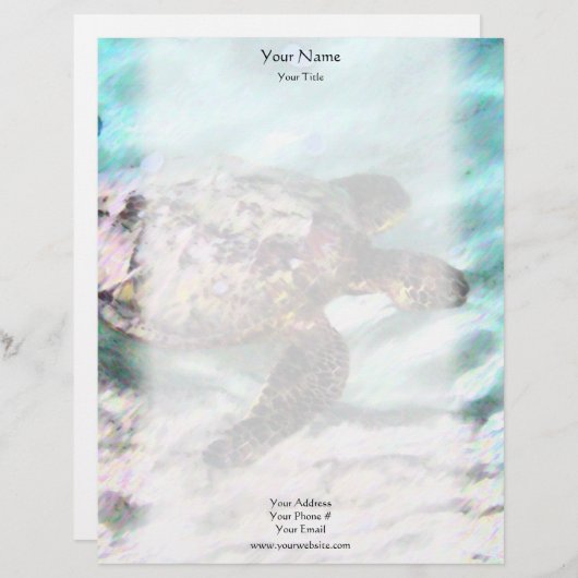 Zwemschildpadden Briefhoofd Ontwerp (Voorkant / Achterkant)