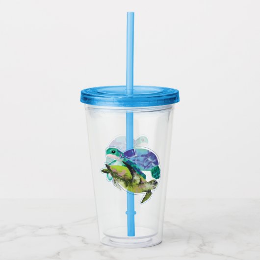 Zwemschildpadden Zomer Zee Life Ocean Life Acryl Drinkbeker (Voorkant)