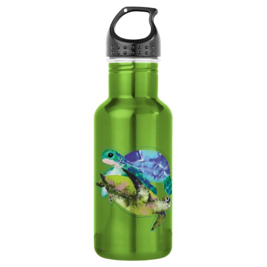 Zwemschildpadden Zomer Zee Life Ocean Life Waterfles (Voorkant)