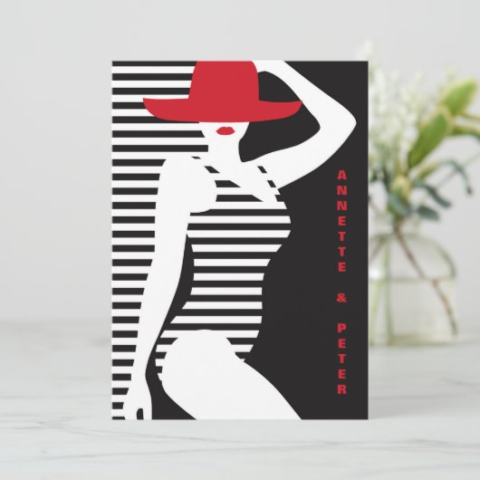 Zwemschoonheid 2 uitnodiging (Staand voorkant)