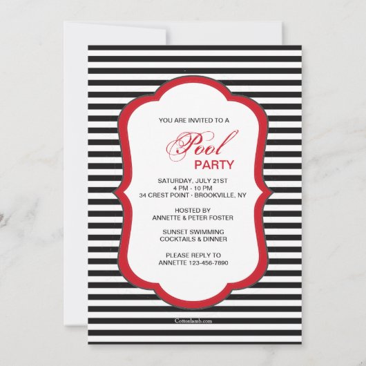 Zwemschoonheid 2 uitnodiging (Achterkant)