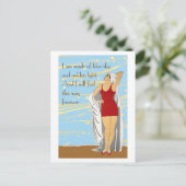 Zwemschoonheid bij het strand briefkaart (Staand voorkant)