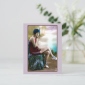 Zwemschoonheid uit 1920, flauwmeisje briefkaart (Staand voorkant)