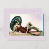 Zwemschoonheid uit 1920, flauwmeisje briefkaart (Voorkant / Achterkant)