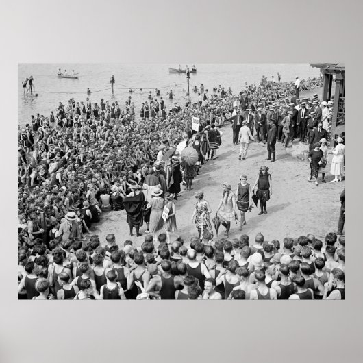 Zwemschoonheidswedstrijd, jaren 20 poster (Voorkant)