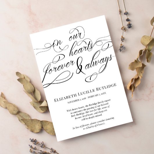 Zwemschrift in ons hart voor altijd aankondiging