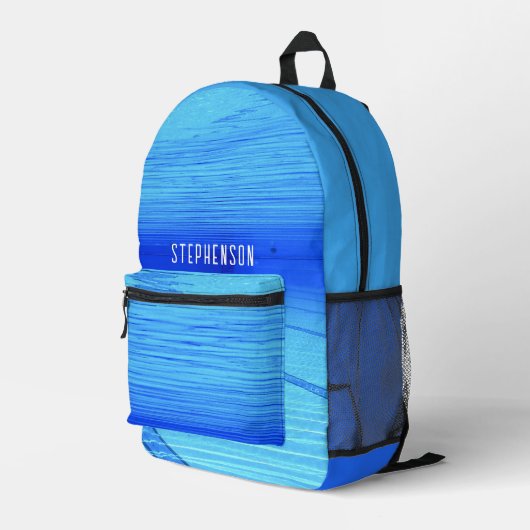 Zwemsport gepersonaliseerd bedrukte rugzak (Achterkant Hoek Rechts)