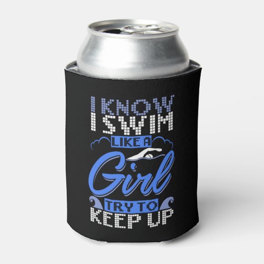 Zwemsport zwemmen Gift Blikjeskoeler (Blikje Voorkant)