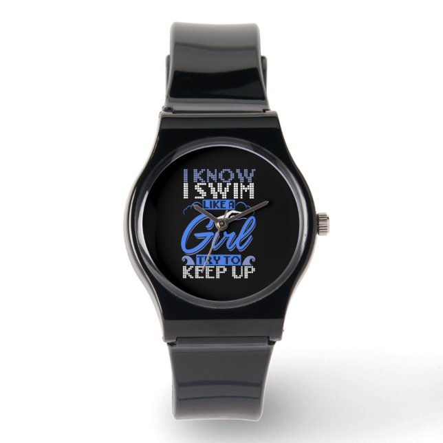 Zwemsport zwemmen Gift Horloge (Voorkant)