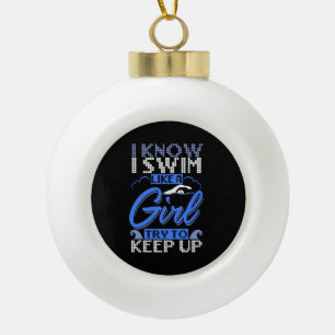 Zwemsport zwemmen Gift Keramische Bal Ornament