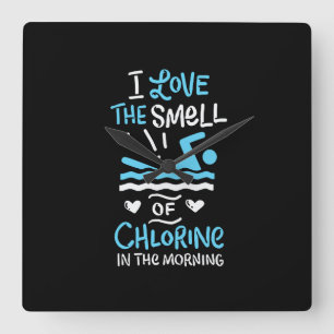 Zwemsport zwemmen Gift Vierkante Klok