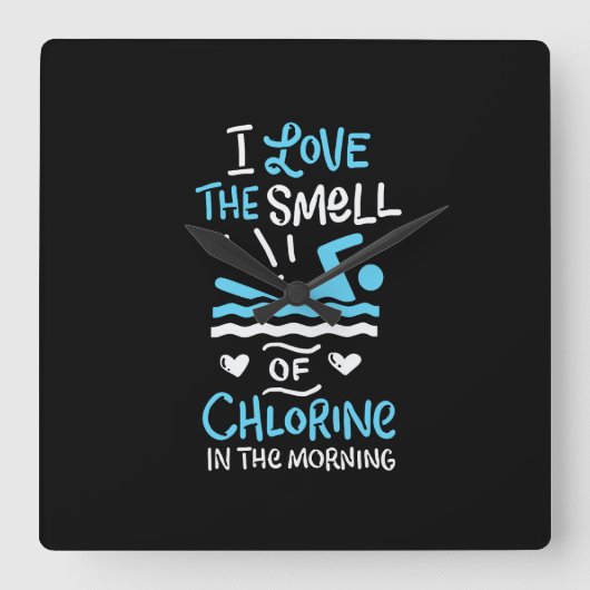 Zwemsport zwemmen Gift Vierkante Klok (Voorkant)