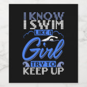 Zwemsport zwemmen Gift Wijn Etiket (Enkel label)