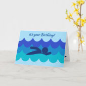 Zwemsportontwerp 'Birthday'-Kaart Kaart (Gele Bloem)