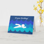 Zwemsportontwerp 'Birthday'-Kaart Kaart (Gele Bloem)