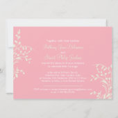 Zwemstaart en schilderde dame roze bruiloft kaart (Achterkant)