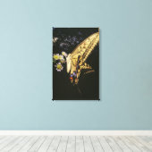 Zwemstaartje Butterfly op bloem, dichtbij Canvas Afdruk (Insitu (Houten vloer))