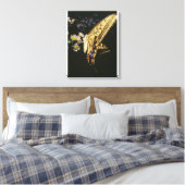 Zwemstaartje Butterfly op bloem, dichtbij Canvas Afdruk (Insitu (Slaapkamer))