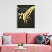 Zwemstaartje Butterfly op bloem, dichtbij Canvas Afdruk (Insitu (Woonkamer))