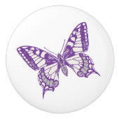 Zwemstaartvlinder paarse inkt kunstdeurknop keramische knop (Voorkant)