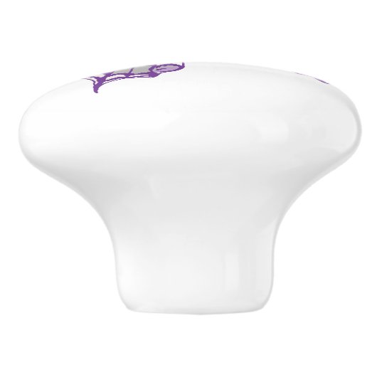 Zwemstaartvlinder paarse inkt kunstdeurknop keramische knop (Zijkant)