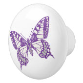 Zwemstaartvlinder paarse inkt kunstdeurknop keramische knop (Rechts)