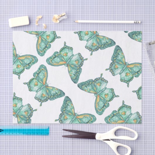 Zwemstaartvlinderontwerp op tissuepapier (Craft)