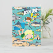 Zwemstrand onder het Zee Aquarium Birthday Kaart (Staand voorkant)