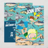 Zwemstrand onder het Zee Aquarium Birthday Kaart (Voorkant / Achterkant)