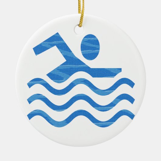 Zwemsucces - warme-tijdskoeling keramisch ornament (Voorkant)