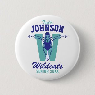 Zwemteam Havo/Vwo Sporten Vrouwelijke Zwemmer Ronde Button 5,7 Cm