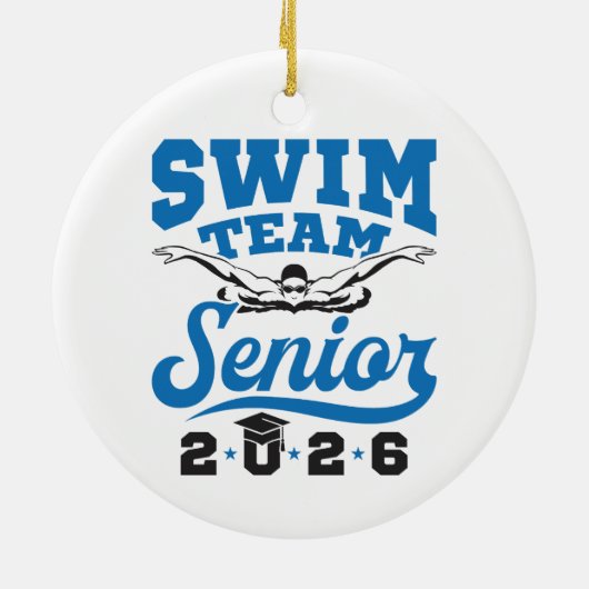 Zwemteam Senior 2026 Keramisch Ornament (Achterkant)