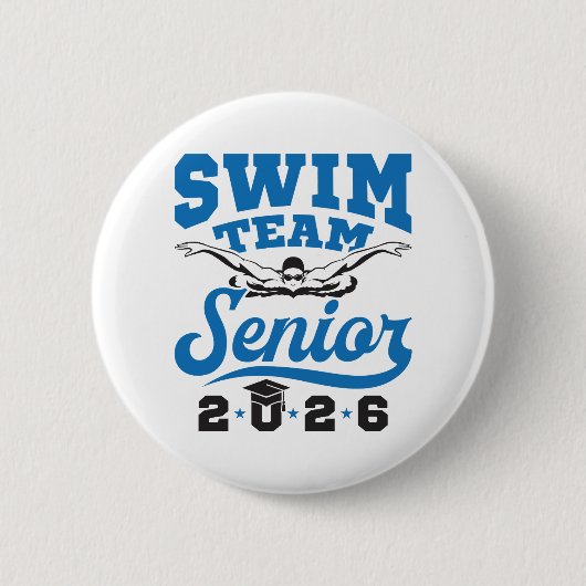 Zwemteam Senior 2026 Ronde Button 5,7 Cm (Voorkant)