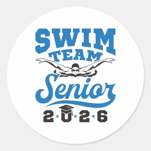 Zwemteam Senior 2026 Ronde Sticker (Voorkant)