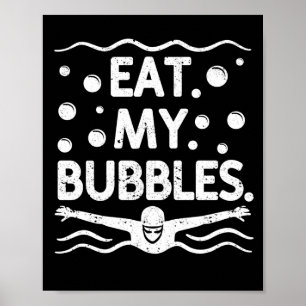 Zwemteam zwemt grappig zwemliefje poster