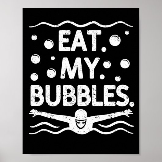 Zwemteam zwemt grappig zwemliefje poster (Voorkant)